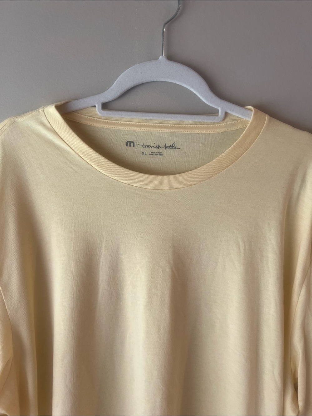 Travis Mathew Men's Crewneck Tee in Pale Yellow - Picture 2 of 3